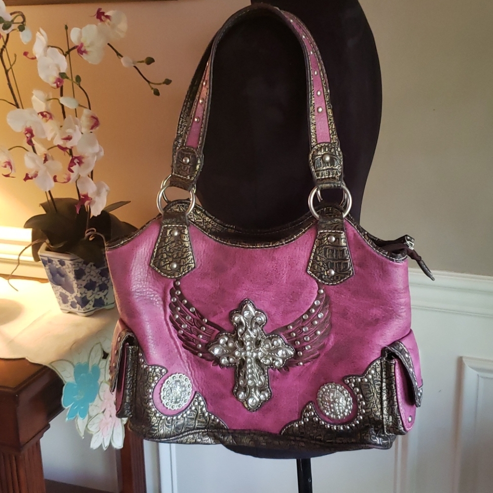 Cross studded, Blingy Rhinestone, Country Purse